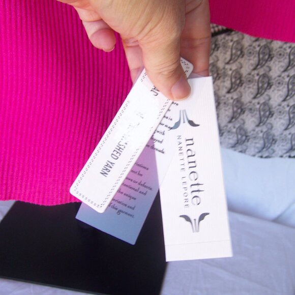 Nanette Nanette Lepore NWT Jewel Neck Ribbed Sweater Sz L - Picture 5 of 7